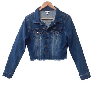 SHYANNE Country‎ Wear It Mean It Denim Jacket Cropped Frayed Hem Women's Size S